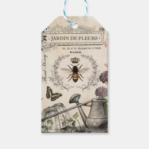 Moderner Vintage-Französischer-Bienengarten Geschenkanhänger