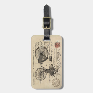 Moderner vintage französischer Fahrrad-Gepäckanhän Gepäckanhänger