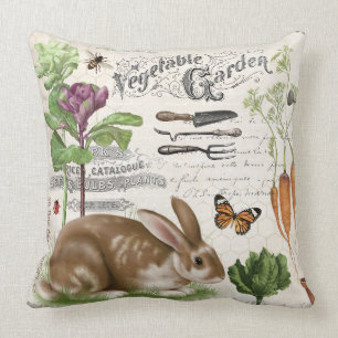 Moderner Vintage-Französischer-Garten-Hase Kissen