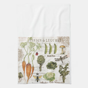 moderner vintage französischer Gemüsegarten Handtuch