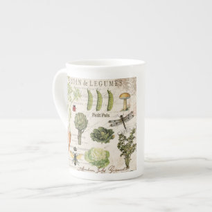 moderner vintage französischer Gemüsegarten Prozellantasse
