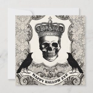 Moderner Vintage-Halloween-Schädel Karte