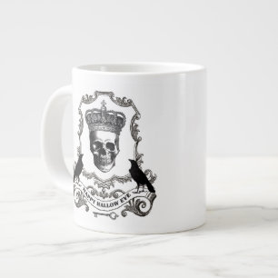 Moderner vintage Halloween-Totenkopf mit Krone Jumbo-Tasse