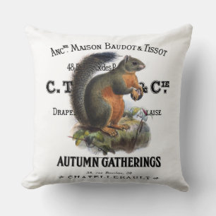 moderner vintage Herbst Eichhörnchen Kissen