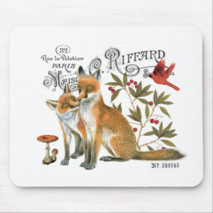 moderner vintage wald-fuchs mousepad