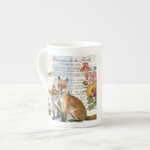 Moderner vintage Wald Fuchs Prozellantasse