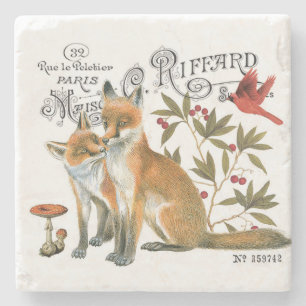 moderner vintage wald-fuchs steinuntersetzer