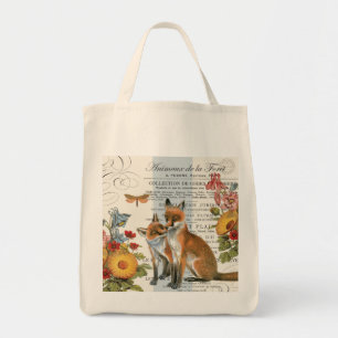 Moderner vintage Wald Fuchs Tragetasche
