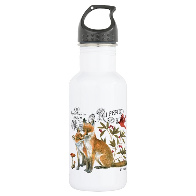 moderner vintage wald-fuchs trinkflasche (Vorderseite)