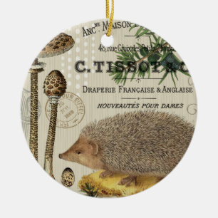 moderner vintage-wald-igel keramik ornament