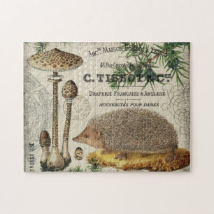 moderner vintage-wald-igel puzzle