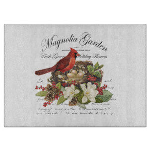 Moderner Vintage-Weihnachtskardinal Schneidebrett