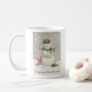 moderner vintage wintergarten schneemann tasse