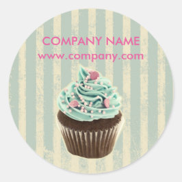 moderner Vintager aquamariner Kuchen Runder Aufkleber