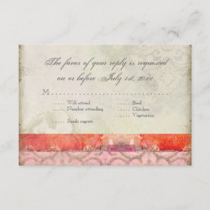 Moderner Vintager barocker Wirbel, der Träume, RSVP Karte