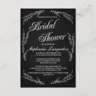 Moderner Vintager Chalk Art Bridal Dusche Einladun Einladung