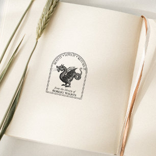Moderner Vintager Drache aus der Bibliothek Gummistempel