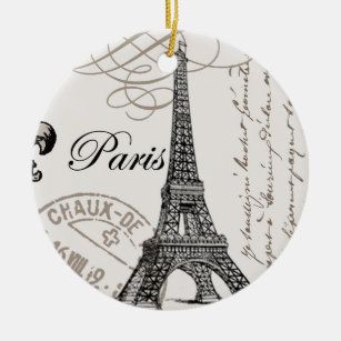 moderner Vintager Eiffel-Turm Keramik Ornament