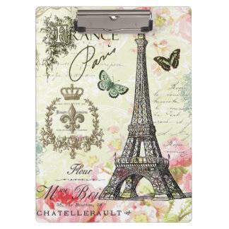 moderner Vintager Franzoseeiffel-Turm Klemmbrett
