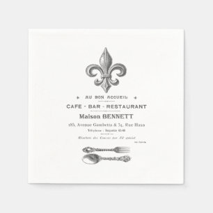 MODERNER VINTAGER FRANZÖSISCHER BISTRO SERVIETTE