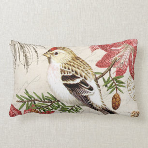 moderner Vintager französischer Wintervogel Lendenkissen