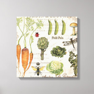 moderner Vintager Gemüsegarten Leinwanddruck
