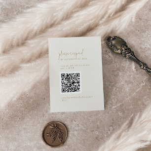 Moderner Vintager Gold QR Code UAWG Begleitkarte