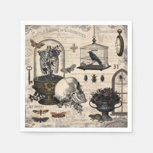 Moderner Vintager Halloween-Garten Serviette