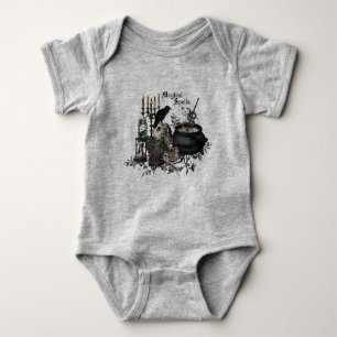 Moderner Vintager Halloween-HEXENBREW Baby Strampler