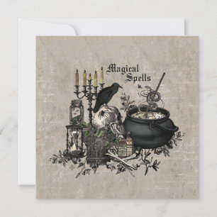 Moderner Vintager Halloween-HEXENBREW Karte