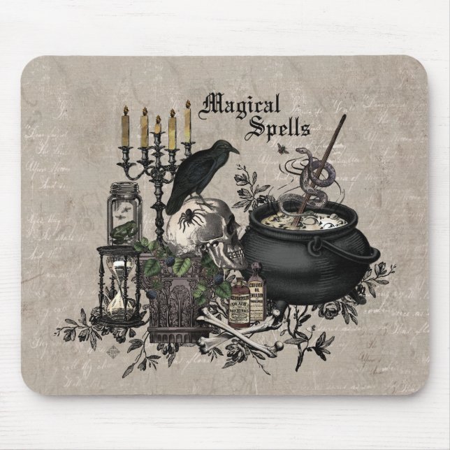 Moderner Vintager Halloween-HEXENBREW Mousepad (Vorne)