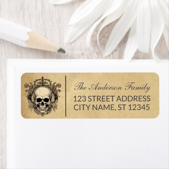 Moderner Vintager Halloween-Skull-Familienname (Insitu)