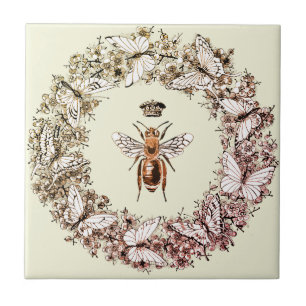 Moderner Vintager Kronenschmetterling Fliese