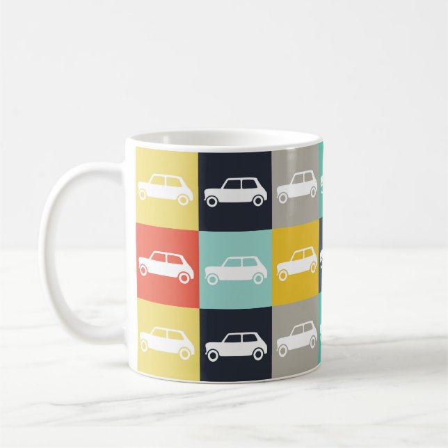 Moderner Vintager Mini-Cooper Kaffeetasse (Links)