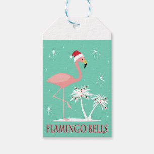 MODERNER VINTAGER RETRO WEIHNACHTSflamingo Geschenkanhänger