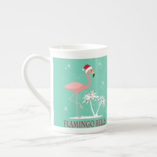 MODERNER VINTAGER RETRO WEIHNACHTSflamingo Prozellantasse