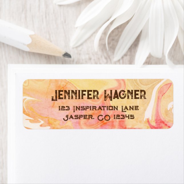 Moderner Vintager, trendiger, gelbrosa Abstrakter  (Insitu)