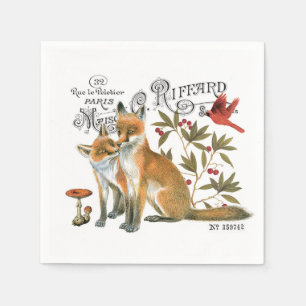 moderner Vintager Waldfuchs Serviette