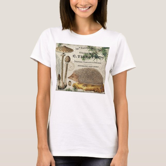 moderner Vintager WaldIgel T-Shirt (Vorderseite)