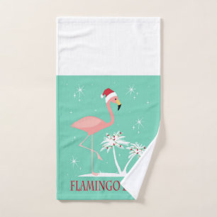 MODERNER VINTAGER WEIHNACHTSflamingo Handtuch