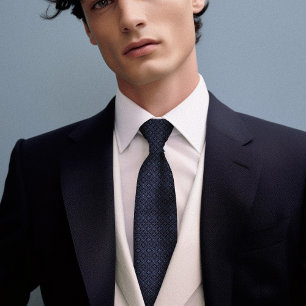 Moderner Vintager William Morris Blue Diamond Krawatte