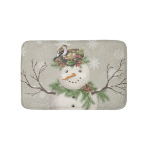 moderner Vintager Wintergarten Snowman Badematte