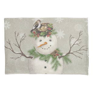 moderner Vintager Wintergarten Snowman Kissenbezug