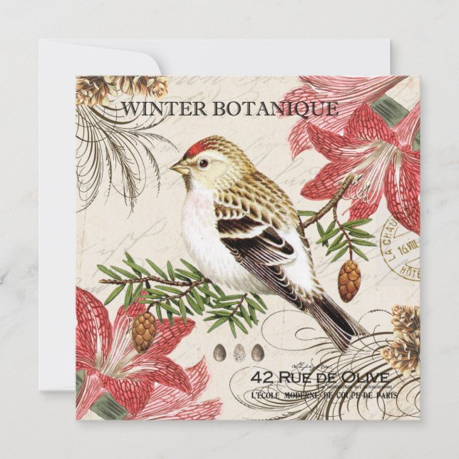 moderner Vintager Wintervogel (Vorderseite)