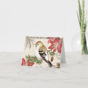 moderner Vintager Wintervogel Feiertagskarte