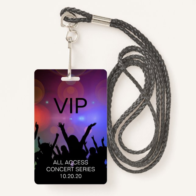 Moderner VIP All Access Concept Pass Ausweis (Vorderseite mit Schlüsselband)