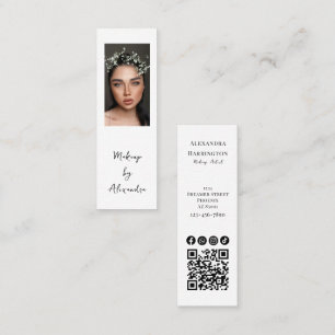 Moderner Visagist Foto Elegante Schrift Mini Visitenkarte