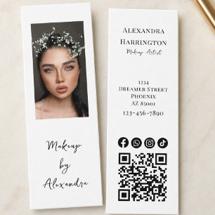 Moderner Visagist Foto Elegante Schrift Mini Visitenkarte