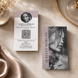 Moderner Visagist QR-Code Foto Schönheitssalon Visitenkarte