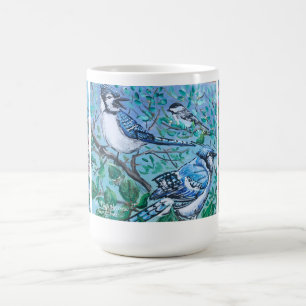 Moderner Vogel sieht Blue Jay Gelb Finish zu Verwandlungstasse